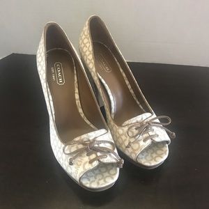 Coach Signature Corey peep toe pumps 6B